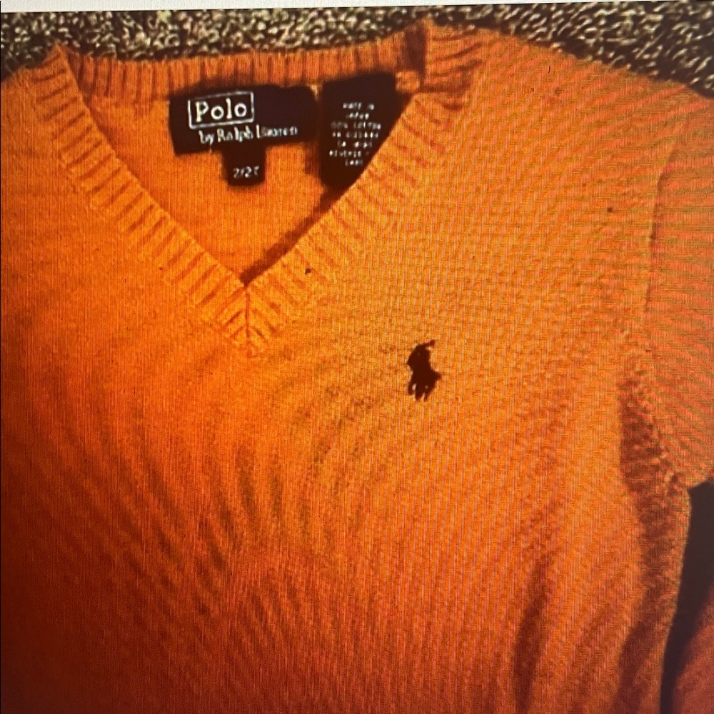Polo Ralph Lauren v neck Orange Sweater 2T